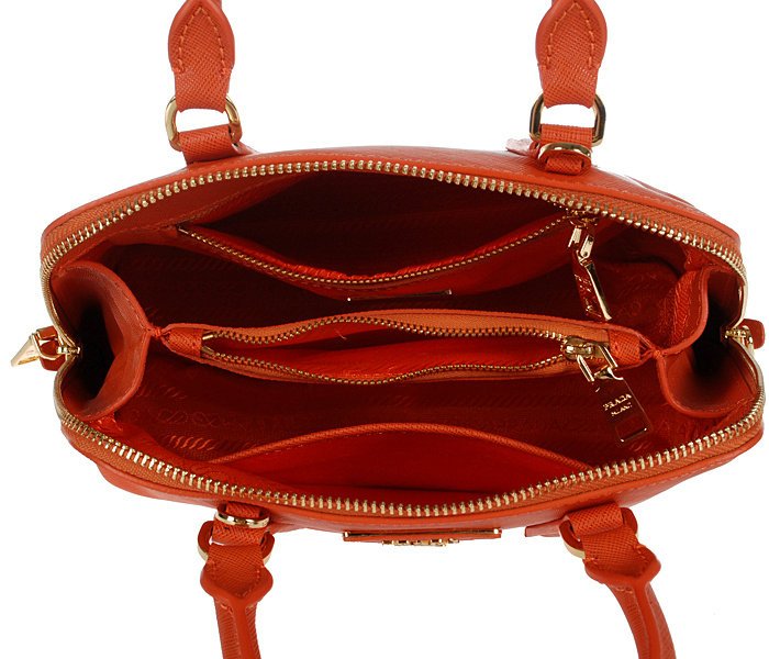 2014 Prada Saffiano Leather Small Two Handle Bag BL0838 orange for sale